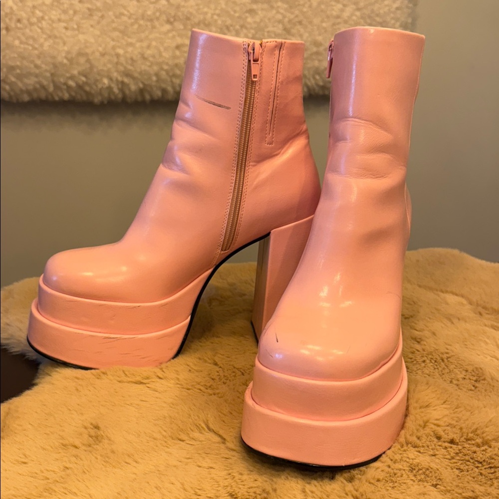 Call It Spring Tenacious Pink Chunky Boots